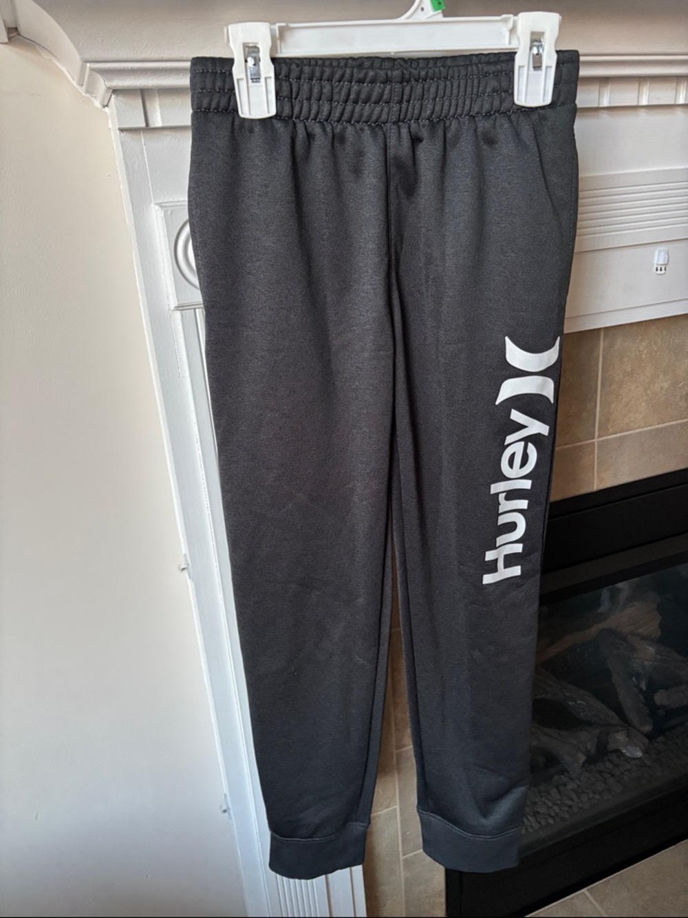 Hurley Boys Gray Sweatpants with White Logo Size M